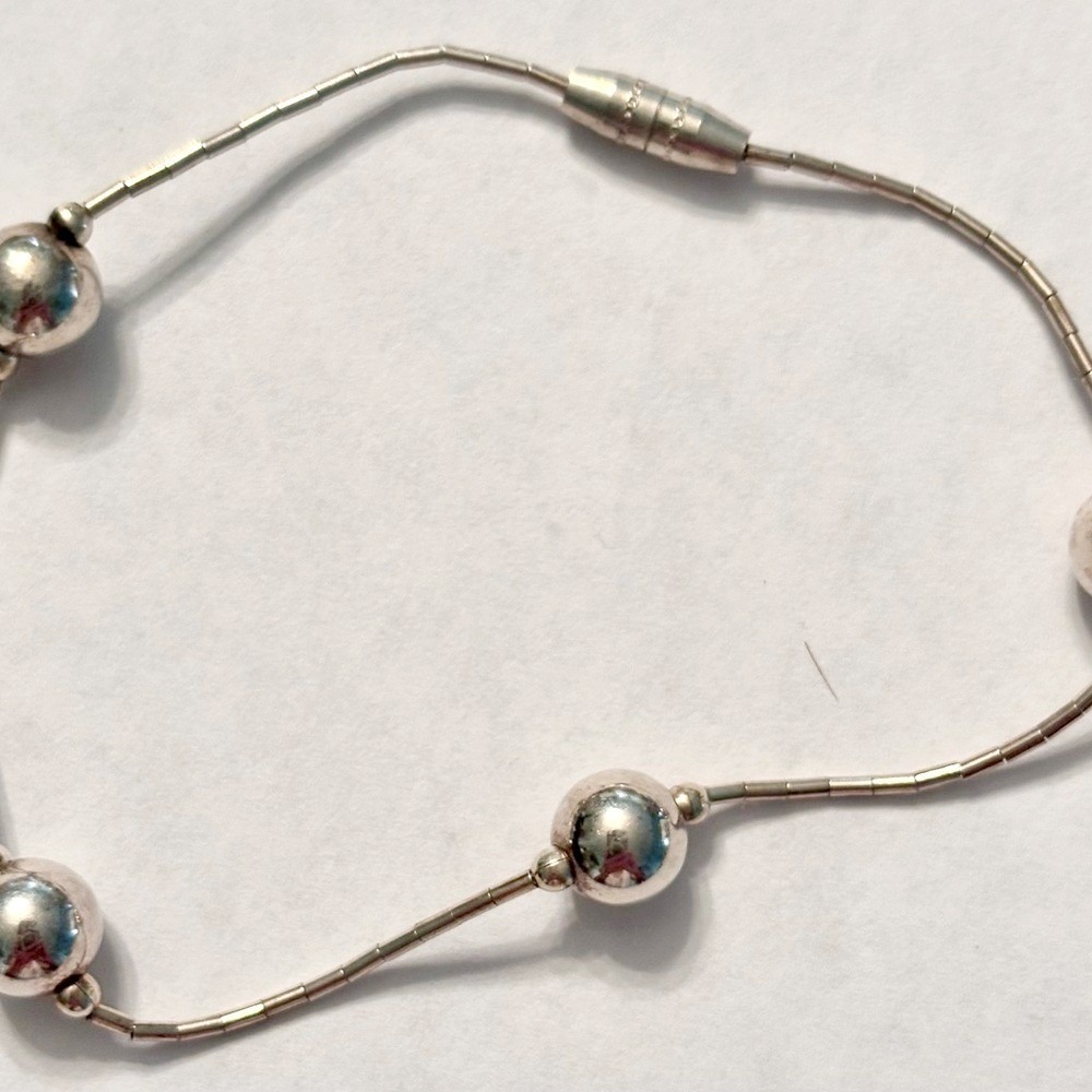 Silver Beaded Bracelet